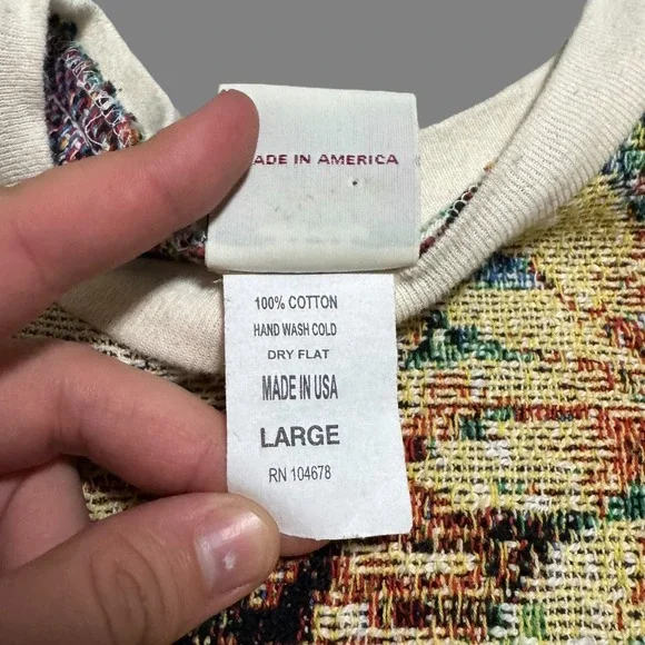 Vintage 90s Sugar Sreet Weavers Sunflower Butterfly AOP Sweater Women's Large - Picture 5 of 8